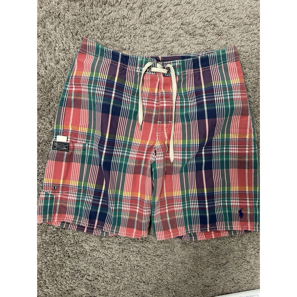 Men’s Ralph Lauren Board Swim Shorts Plaid Size 30